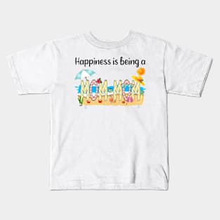Happiness Is Being A Mom-Mom Summer Beach Happy Mother's Day Kids T-Shirt